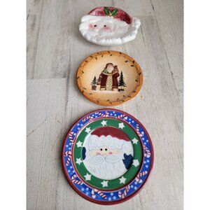 Santa variety dish‎ plate soap tealight holder Xmas set decor